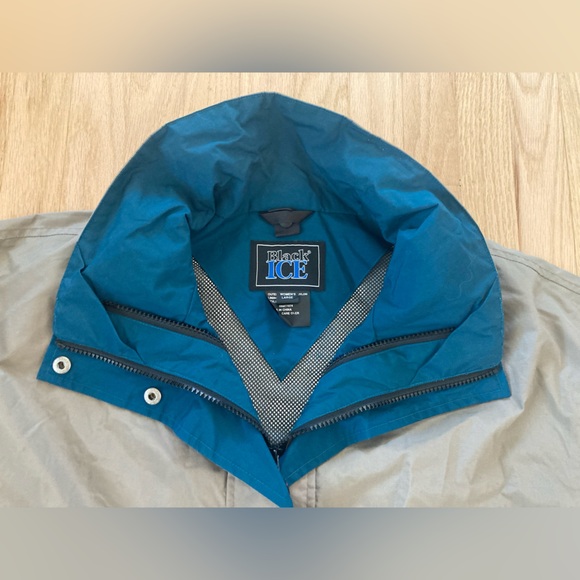 VTG Black Ice Taupe Teal Jacket Windbreaker Gorpcore Outdoors Fisherman Granola - Picture 5 of 10